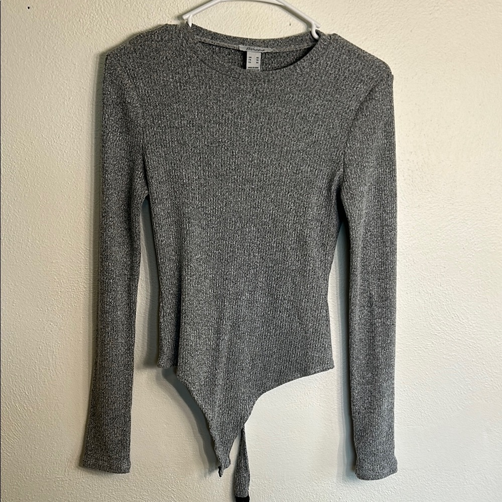 Gray Long Sleeve Bodysuit